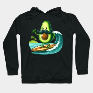 A surfer avocado with a moustache Hoodie